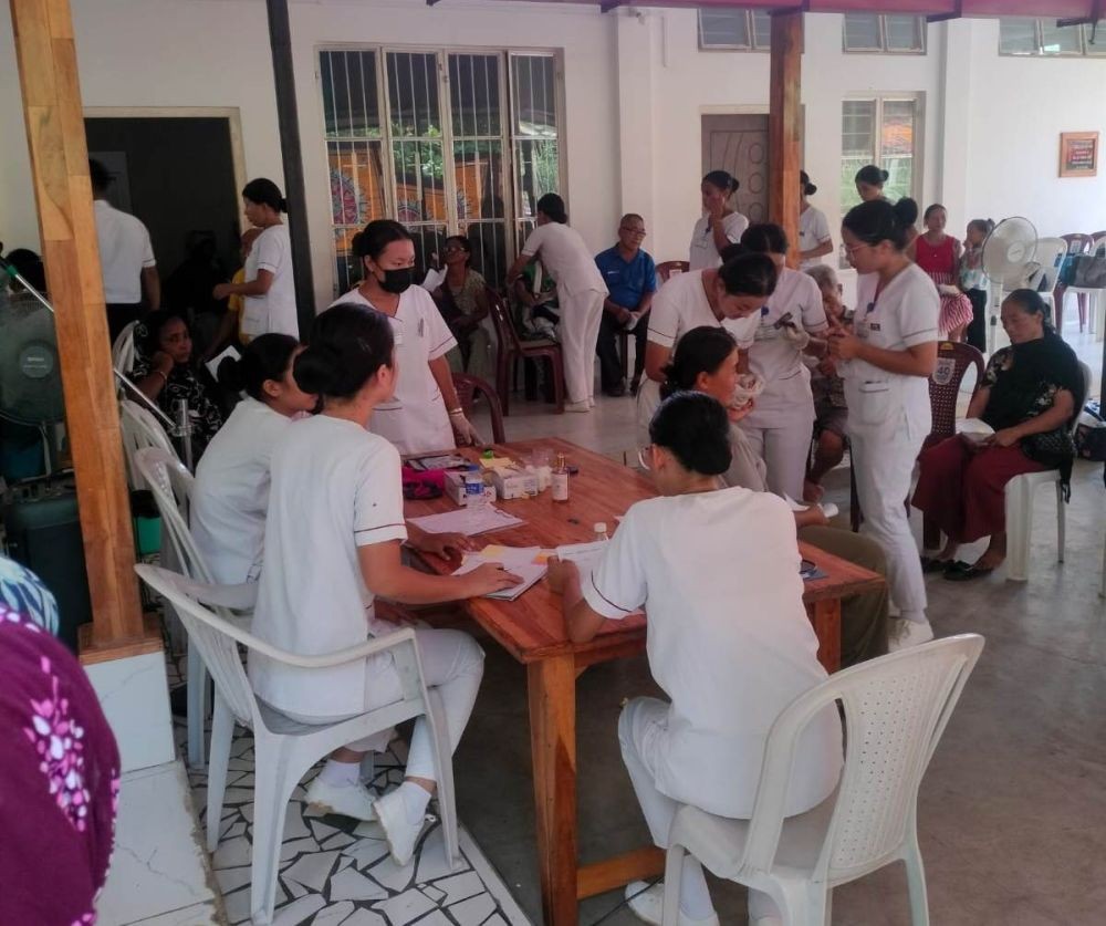 Health officials administer patients during the senior citizens’ welfare camp held in Chümoukedima on September 8.